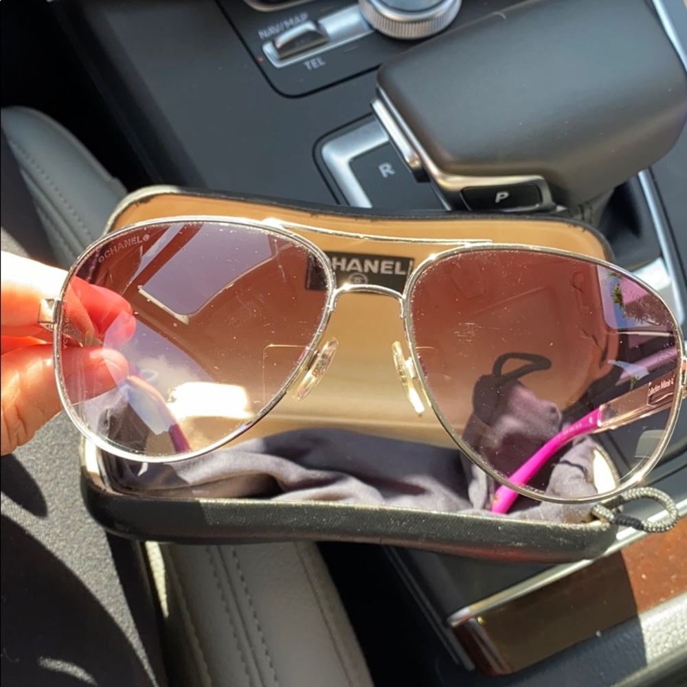 Authentic Chanel Aviator Sunglasses